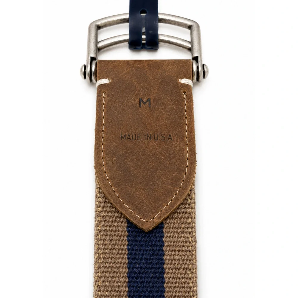 NEW JOHNNIE-O MENS NAVY BLUE WAXED COTTON STRETCH BELT GOLF SZ M